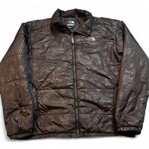 THE NORTH FACE Cryptic Brown Padded Jacket size medium Mens Full Zip Casual